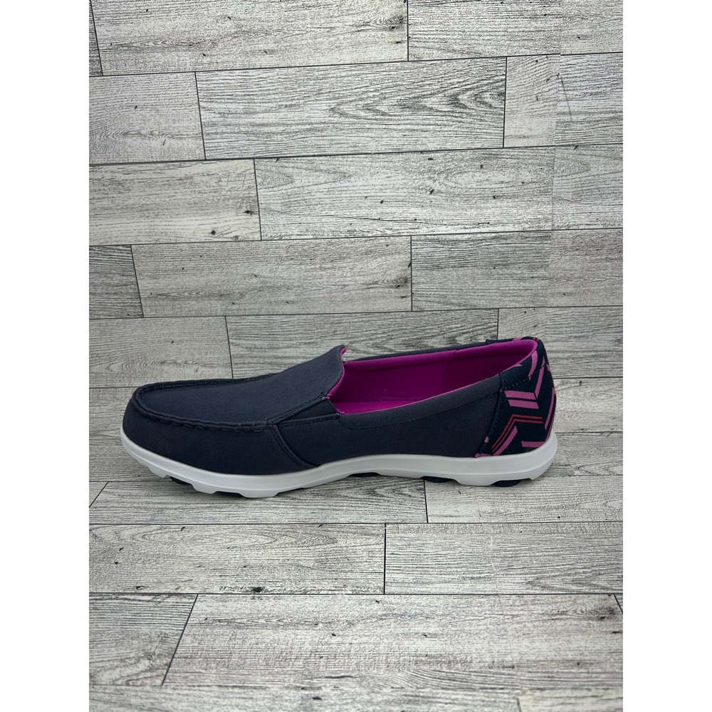 Skechers Go Walk Slip On Shoes Navy Pink Women Sz 9.5 Comfort Lightweight Casual - Picture 7 of 12